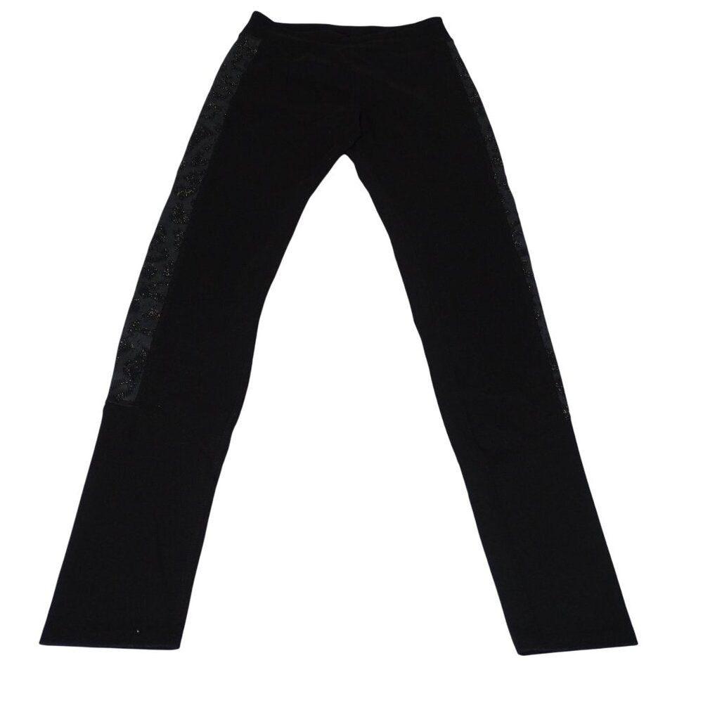 So High Rise Fitted Skinny Legging Black Girls Size 14 Gray Metallic Accent